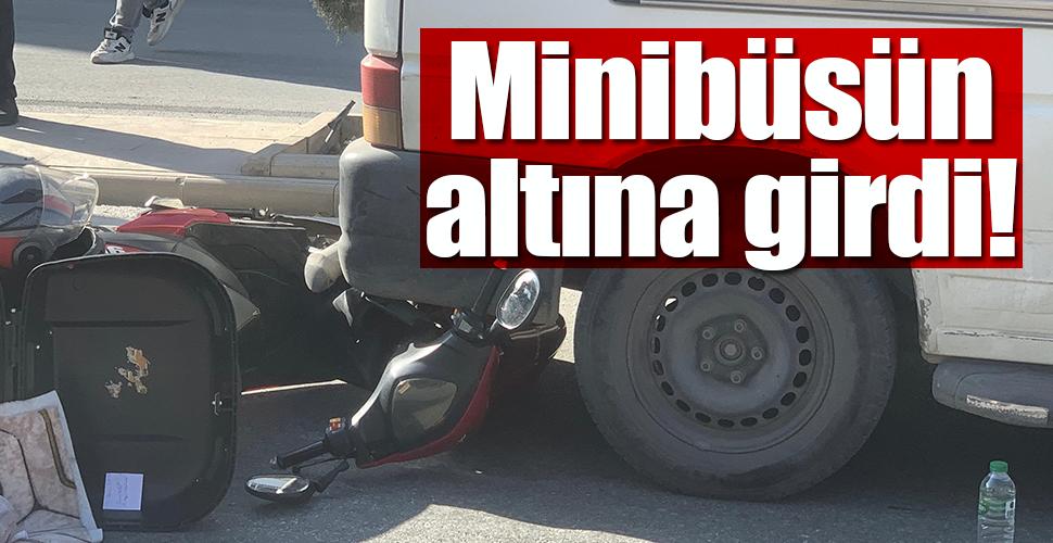 Karaman'da motosiklet minibüsün altına girdi: 1 yaralı