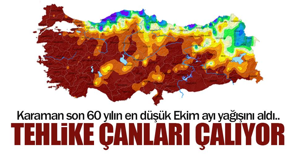 Karaman son 60 yılın en düşük ekim ayı yağışını aldı